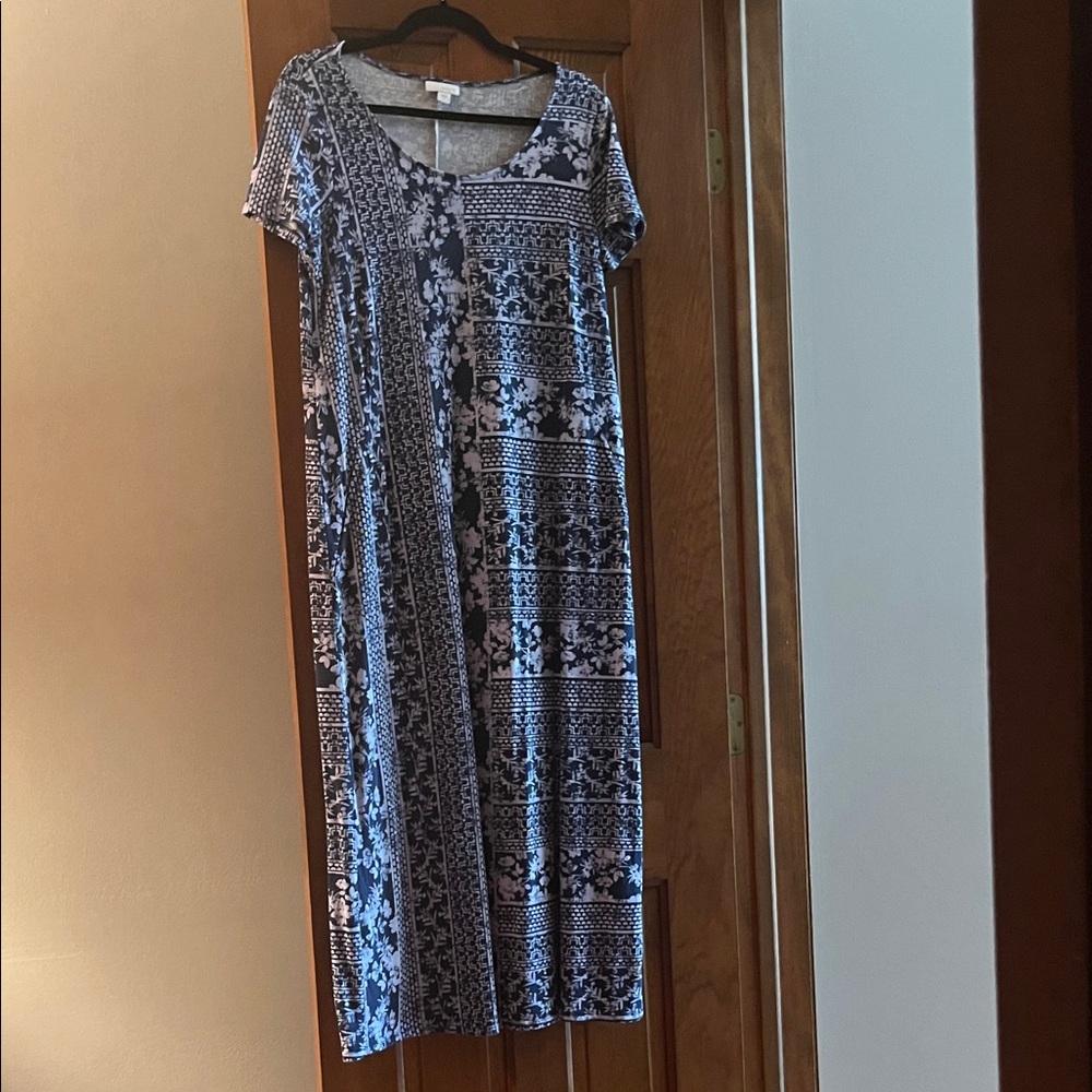 J. Jill Navy Floral Maxi Dress